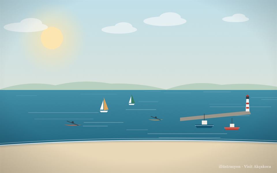 شاطئ كارابورون (رسم توضيحي)